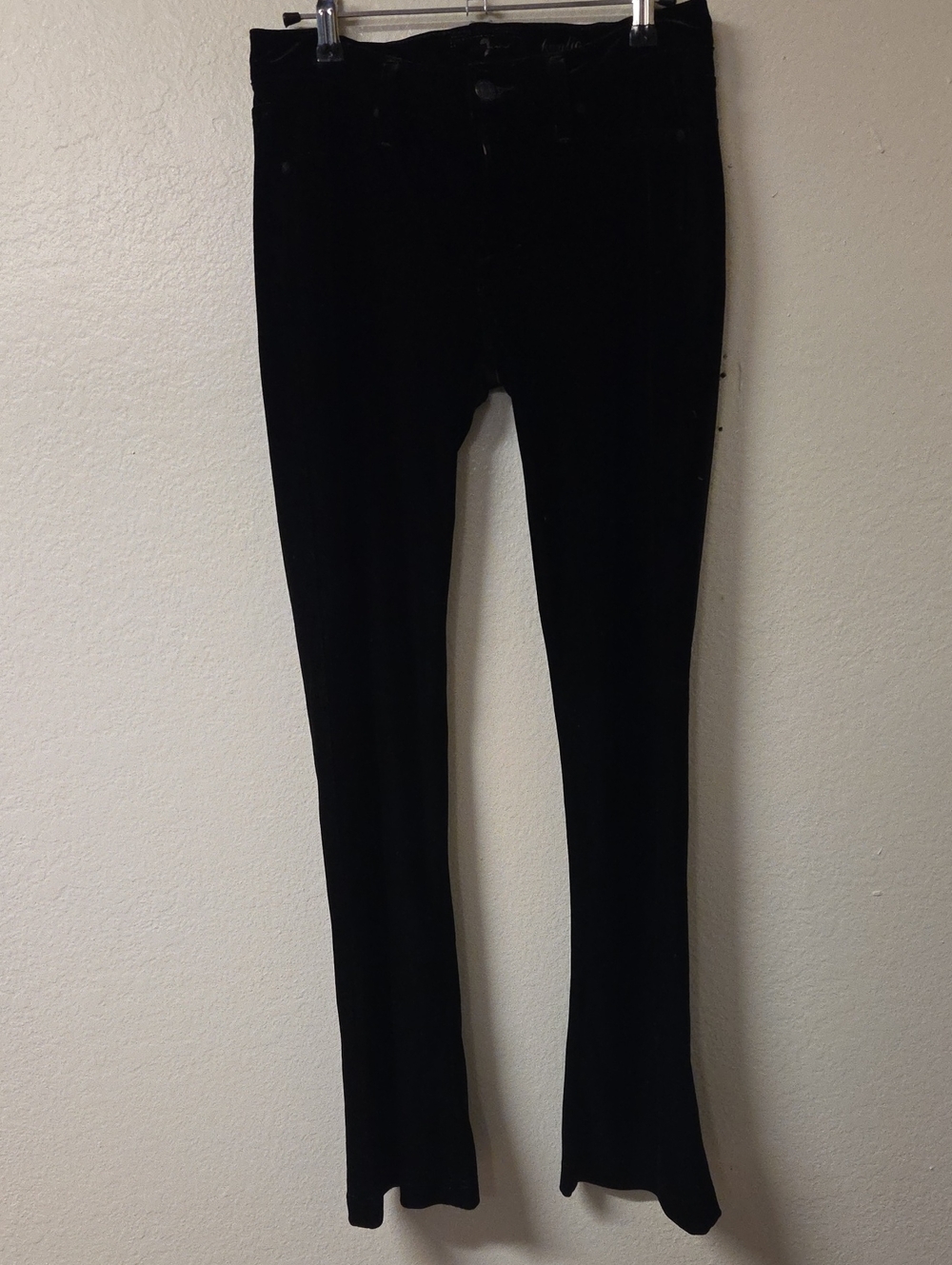 7 For All Mankind Black Boot Cut Velvet Pants